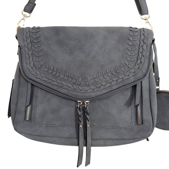 Unbranded Dark Gray Faux Leather Adjustable Strap Shoulder Bag - Picture 1 of 10